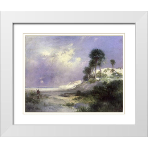 Florida White Modern Wood Framed Art Print with Double Matting by Moran, Thomas