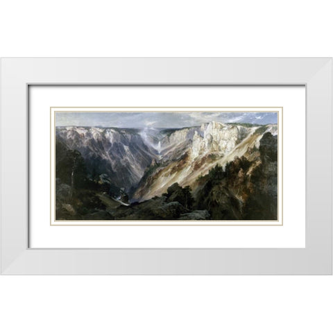 Grand Canyon at Yellowstone White Modern Wood Framed Art Print with Double Matting by Moran, Thomas