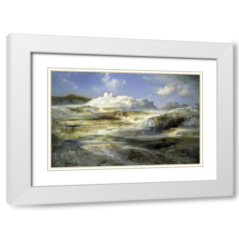 Jupiter Terrace, Yellowstone White Modern Wood Framed Art Print with Double Matting by Moran, Thomas