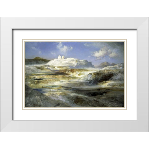 Jupiter Terrace, Yellowstone White Modern Wood Framed Art Print with Double Matting by Moran, Thomas