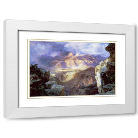 Miracle of Nature White Modern Wood Framed Art Print with Double Matting by Moran, Thomas