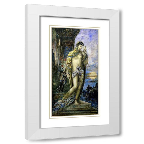 Song of Songs (Le Cantique des Cantiques) White Modern Wood Framed Art Print with Double Matting by Moreau, Gustave