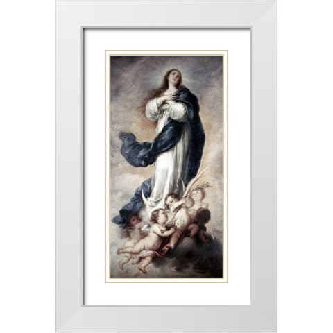 Conception White Modern Wood Framed Art Print with Double Matting by Murillo, Bartolome Esteban
