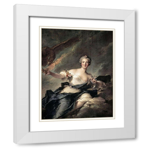 Duchess of Chaulnes As Hebe White Modern Wood Framed Art Print with Double Matting by Nattier, Jean-Marc