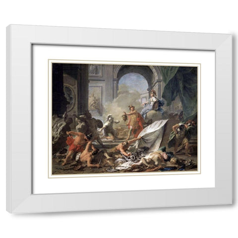 Perseus With Minerva Showing The Head of Medusa White Modern Wood Framed Art Print with Double Matting by Nattier, Jean-Marc