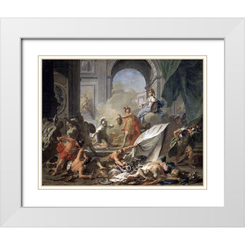Perseus With Minerva Showing The Head of Medusa White Modern Wood Framed Art Print with Double Matting by Nattier, Jean-Marc