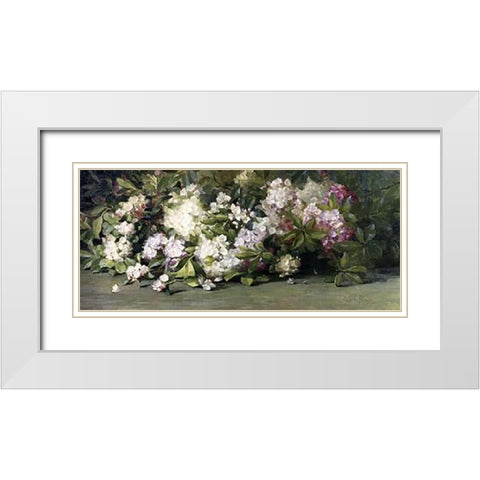 Mountain Laurel White Modern Wood Framed Art Print with Double Matting by Palmer, Adelaide Coburne
