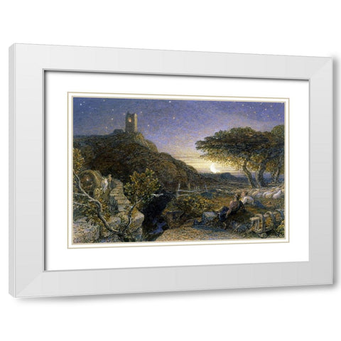 The Lonely Tower White Modern Wood Framed Art Print with Double Matting by Palmer, Samuel