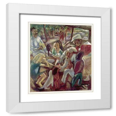 Good Samaritan White Modern Wood Framed Art Print with Double Matting by Pascin, Jules