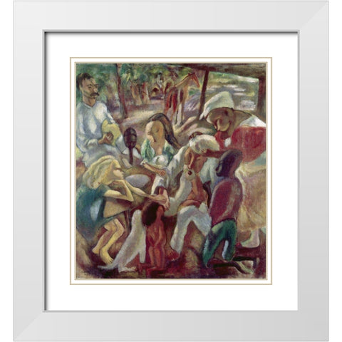 Good Samaritan White Modern Wood Framed Art Print with Double Matting by Pascin, Jules