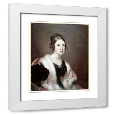 Mary Brewer White Modern Wood Framed Art Print with Double Matting by Peale, James