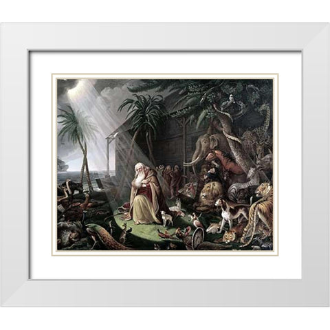 Noahs Ark White Modern Wood Framed Art Print with Double Matting by Peale, James