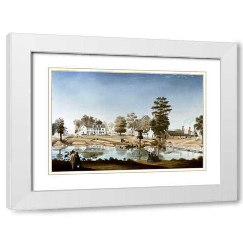 Oliver Plantation White Modern Wood Framed Art Print with Double Matting by Persac, Marie Adrien