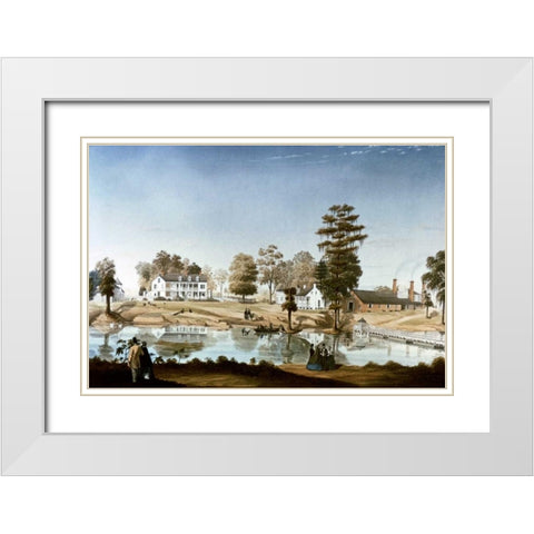 Oliver Plantation White Modern Wood Framed Art Print with Double Matting by Persac, Marie Adrien