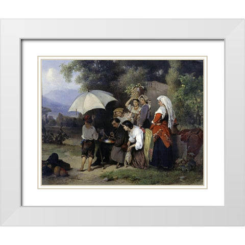 Critics White Modern Wood Framed Art Print with Double Matting by Philippeau, Karel Frans