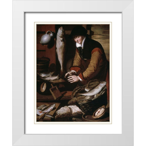 Dealer White Modern Wood Framed Art Print with Double Matting by Pietersz, Pieter