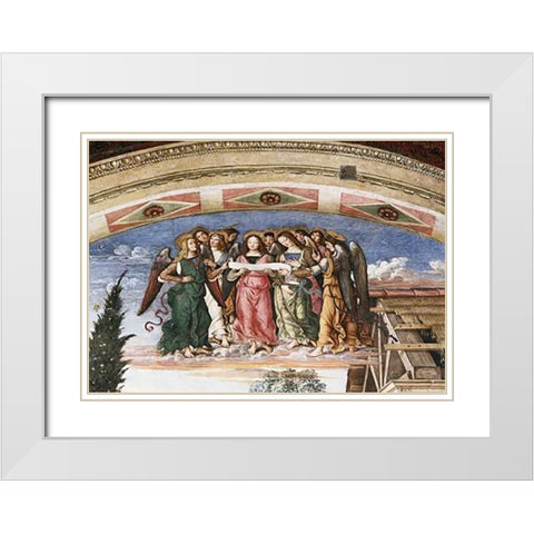 Adoration of The Shepherds - Detail White Modern Wood Framed Art Print with Double Matting by Pintoricchio, Bernardino