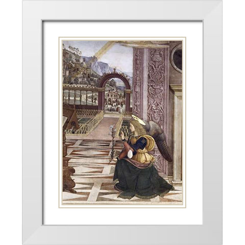 Annunciation (Detail) White Modern Wood Framed Art Print with Double Matting by Pinturicchio, Bernardino