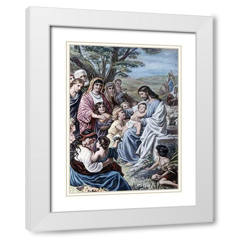 Museumist and the Children White Modern Wood Framed Art Print with Double Matting by Plockhorst, Bernhard