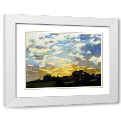 Golden Sunset White Modern Wood Framed Art Print with Double Matting by Potthast, Edward Henry