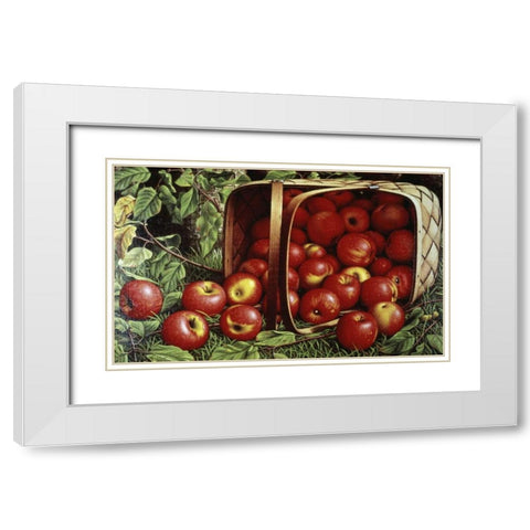 Basket of Apples White Modern Wood Framed Art Print with Double Matting by Prentice, Levi Wells