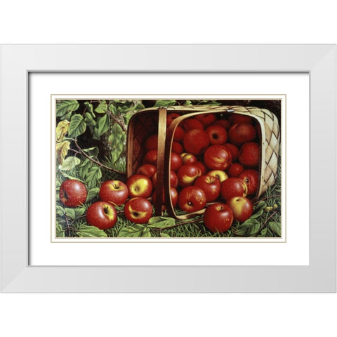 Basket of Apples White Modern Wood Framed Art Print with Double Matting by Prentice, Levi Wells