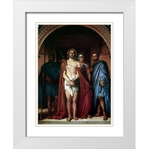 Christ In Bondage White Modern Wood Framed Art Print with Double Matting by Raadsig, Johan Peter