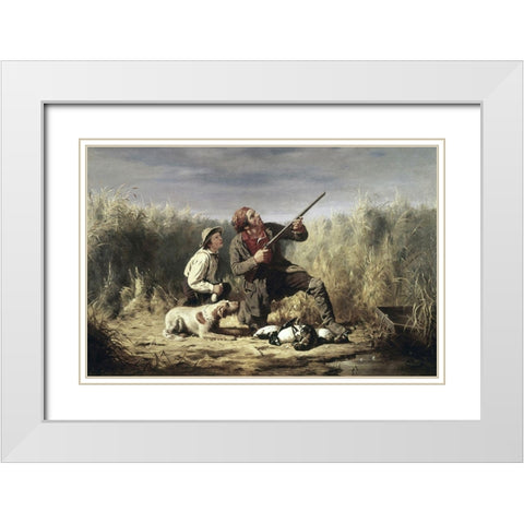 On The Wing White Modern Wood Framed Art Print with Double Matting by Ranney, William Tylee