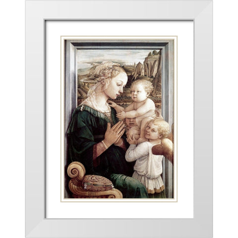 Madonna Del Granduca White Modern Wood Framed Art Print with Double Matting by Raphael