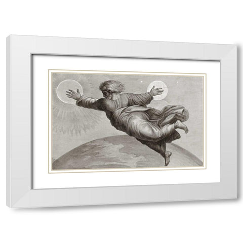 Sun and Moon White Modern Wood Framed Art Print with Double Matting by Raphael