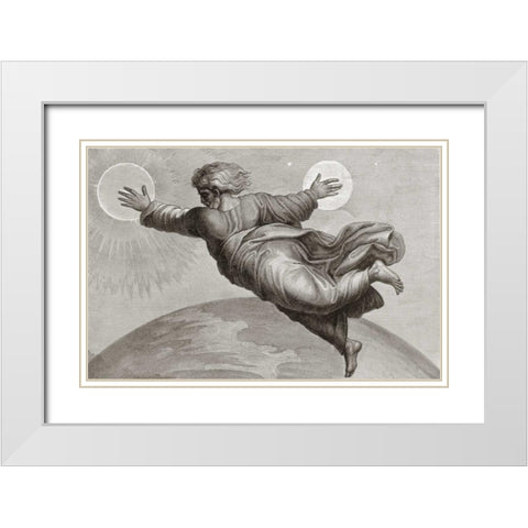 Sun and Moon White Modern Wood Framed Art Print with Double Matting by Raphael