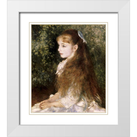 Irene Cahen DAnvers White Modern Wood Framed Art Print with Double Matting by Renoir, Pierre-Auguste