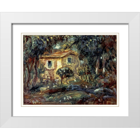 Landscape White Modern Wood Framed Art Print with Double Matting by Renoir, Pierre-Auguste