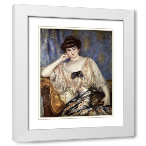 Misia Natanson White Modern Wood Framed Art Print with Double Matting by Renoir, Pierre-Auguste