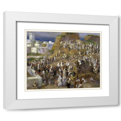 The Mosque (Arab Holiday) White Modern Wood Framed Art Print with Double Matting by Renoir, Pierre-Auguste