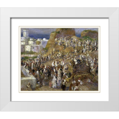 The Mosque (Arab Holiday) White Modern Wood Framed Art Print with Double Matting by Renoir, Pierre-Auguste