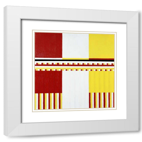 Untitled White Modern Wood Framed Art Print with Double Matting by Rice, Arnold