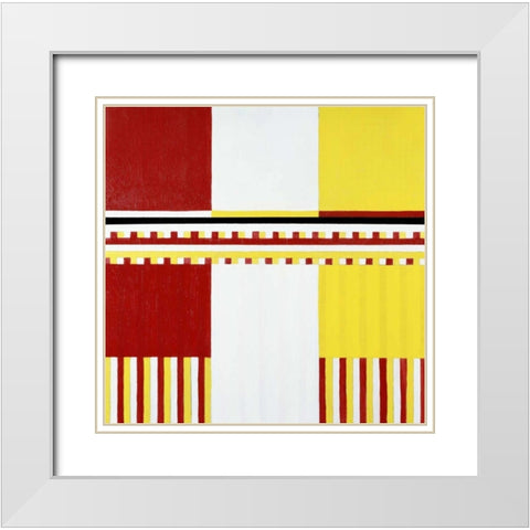 Untitled White Modern Wood Framed Art Print with Double Matting by Rice, Arnold