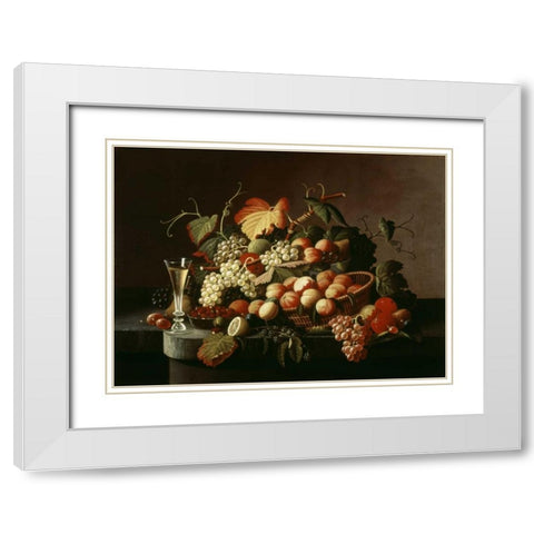 Bountiful Nature White Modern Wood Framed Art Print with Double Matting by Roesen, Severin