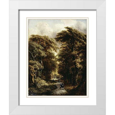In The Forest White Modern Wood Framed Art Print with Double Matting by Rombouts, Gillis