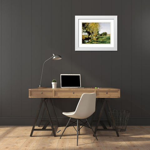 At Broadway White Modern Wood Framed Art Print with Double Matting by Sargent, John Singer