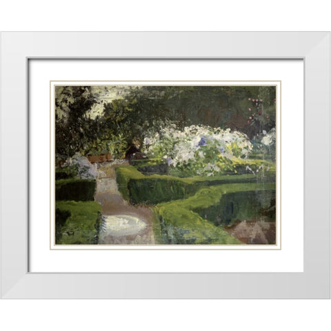Garden at Granada White Modern Wood Framed Art Print with Double Matting by Sargent, John Singer