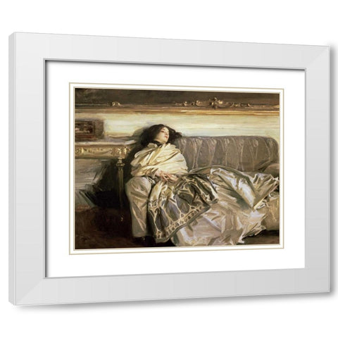 Repose White Modern Wood Framed Art Print with Double Matting by Sargent, John Singer