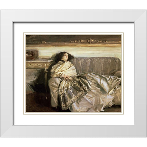 Repose White Modern Wood Framed Art Print with Double Matting by Sargent, John Singer