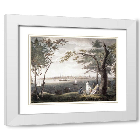 City of New York White Modern Wood Framed Art Print with Double Matting by Seymour, Samuel