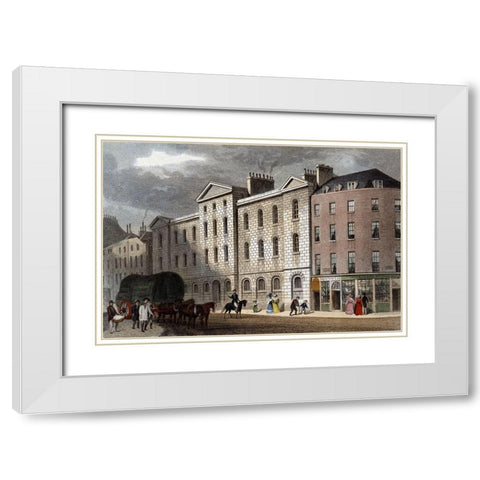 Compter Giltspur Street White Modern Wood Framed Art Print with Double Matting by Shepherd, Thomas Hosmer