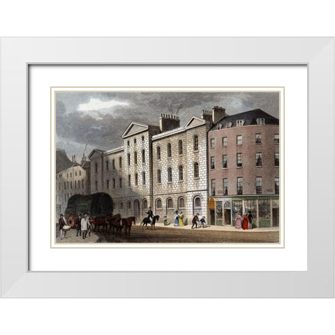 Compter Giltspur Street White Modern Wood Framed Art Print with Double Matting by Shepherd, Thomas Hosmer