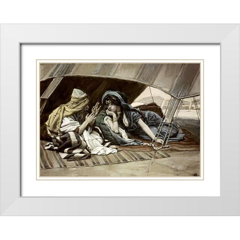 Abrahams Counsel To Sarah White Modern Wood Framed Art Print with Double Matting by Tissot, James