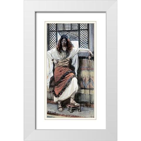Absalom White Modern Wood Framed Art Print with Double Matting by Tissot, James