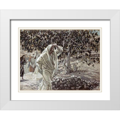 Accursed Fig Tree White Modern Wood Framed Art Print with Double Matting by Tissot, James